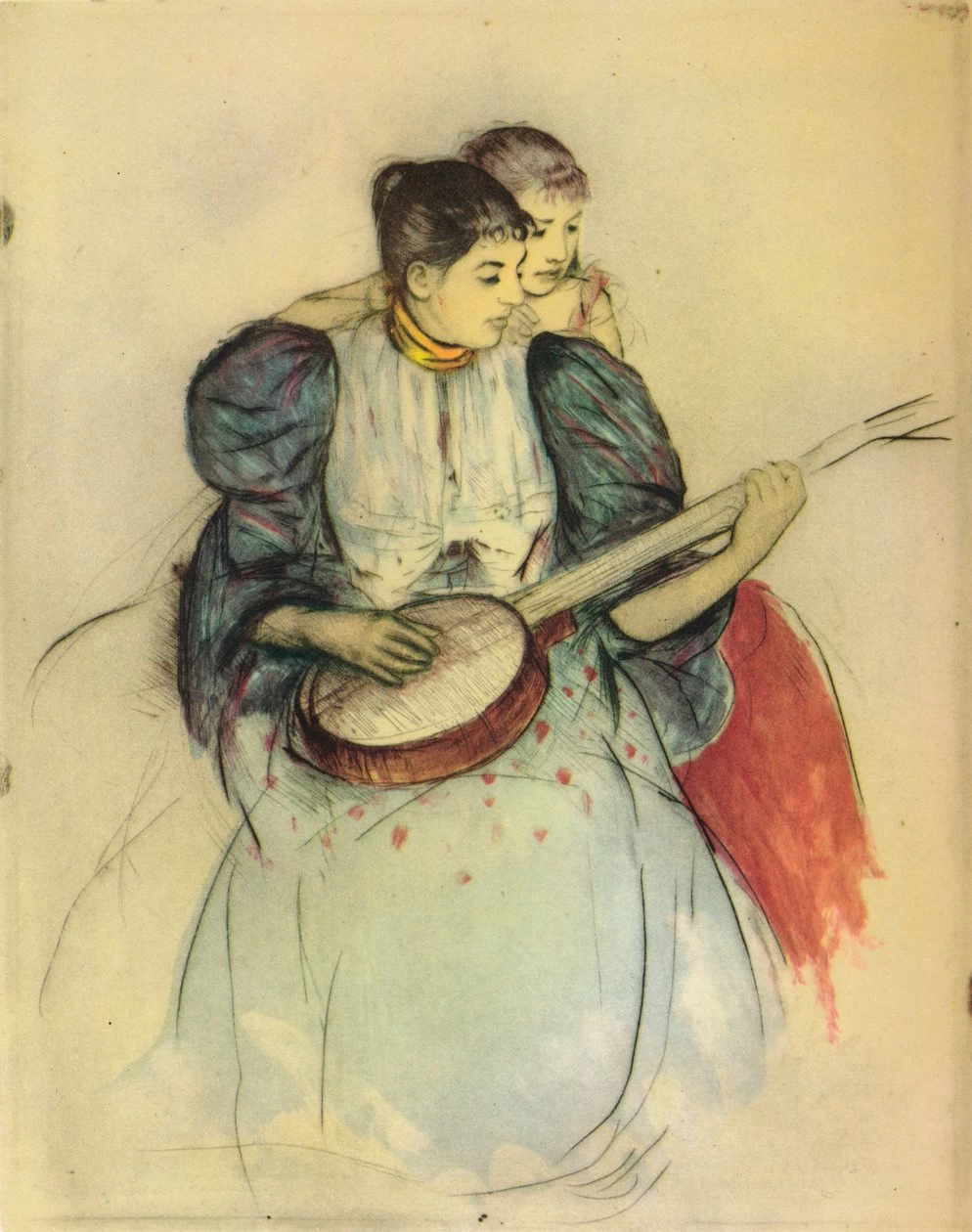 Mary Cassatt - 115, Lezione di banjo, 1893
